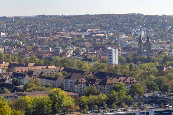 Flygfoto Över Wuerzburg Frankisk Stad Bayern Tyskland — Stockfoto