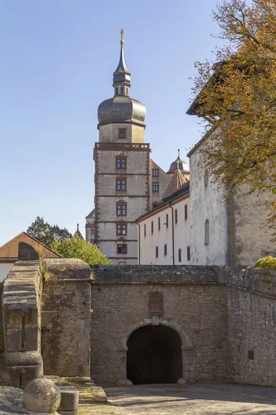 Idylliczny Szczegół Twierdzy Marienberg Koło Wuerzburga Frankonii Obszaru Bawarskiego Niemczech — Zdjęcie stockowe