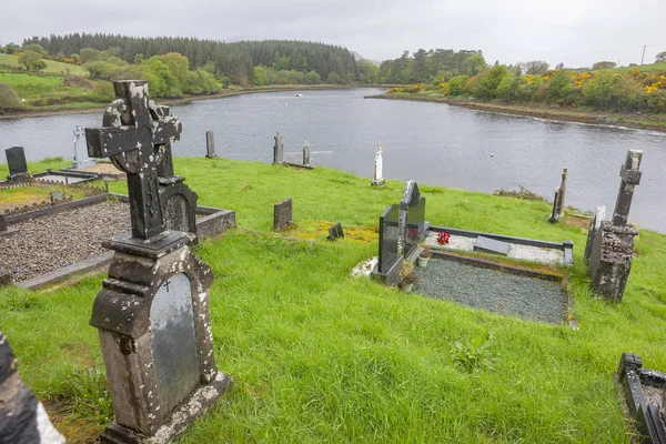 Landschaft Wasser Mit Einem Alten Friedhof Connemara Einer Region Irland — Stockfoto