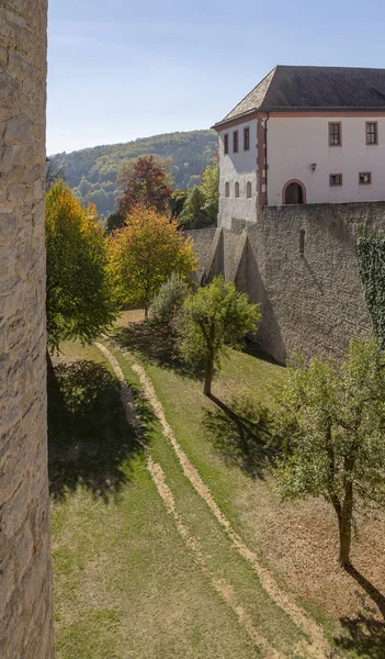 Ειδυλλιακό Τοπίο Γύρω Από Φρούριο Marienberg Κοντά Wuerzburg Στη Φραγκονία — Φωτογραφία Αρχείου