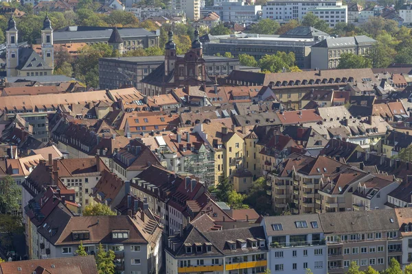 Lotu Ptaka Wuerzburg Frankońskiego Miasta Niemczech Bawarii — Zdjęcie stockowe