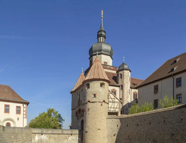 Idylliczny Szczegół Twierdzy Marienberg Koło Wuerzburga Frankonii Obszaru Bawarskiego Niemczech — Zdjęcie stockowe