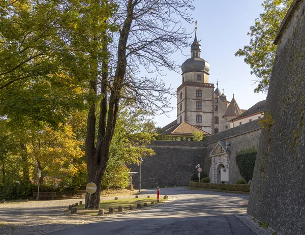 Idylická Scenérie Kolem Marienberské Pevnosti Wuerzburgu Franconii Bavorské Oblasti Německu — Stock fotografie