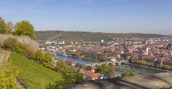 Aerial View Wuerzburg Franconian City Bavaria Germany — Stock Photo, Image