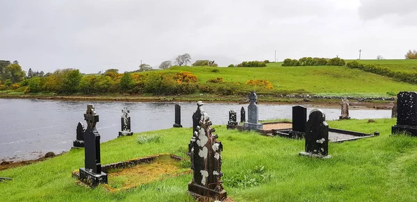 Landschaft Wasser Mit Einem Alten Friedhof Connemara Einer Region Irland — Stockfoto