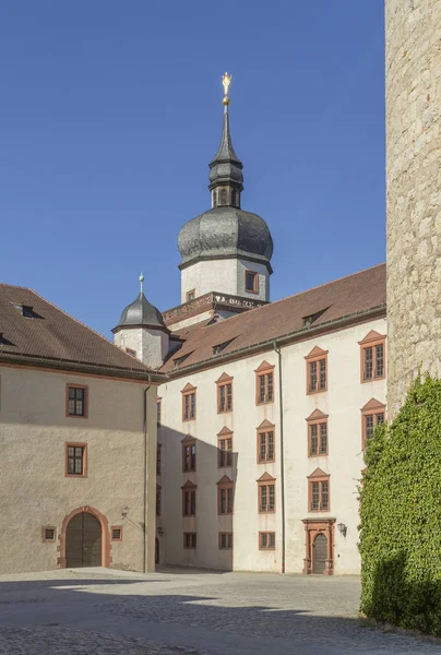 Idyllisches Detail Der Festung Marienberg Bei Würzburg Franken Einem Bayerischen — Stockfoto