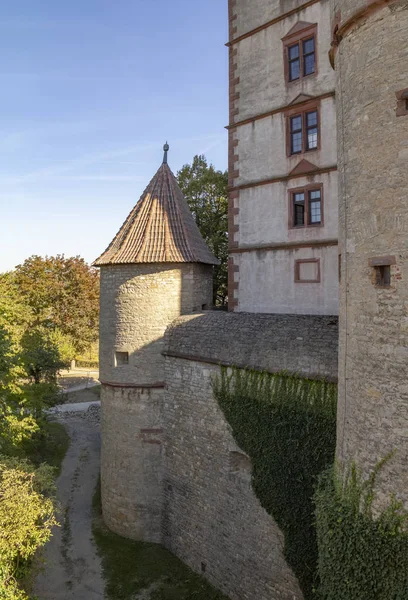 Idylliczny Szczegół Twierdzy Marienberg Koło Wuerzburga Frankonii Obszaru Bawarskiego Niemczech — Zdjęcie stockowe