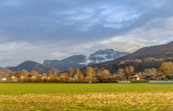 Paisaje Alpino Rural Hora Tarde Baviera Sur Alemania —  Fotos de Stock