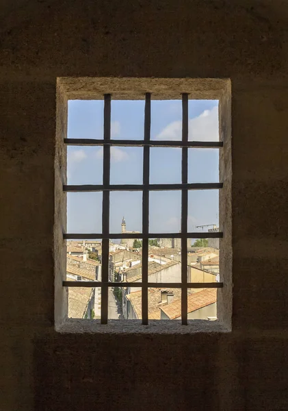 Detalhe Arquitetônico Uma Comuna Chamada Aigues Mortes França — Fotografia de Stock