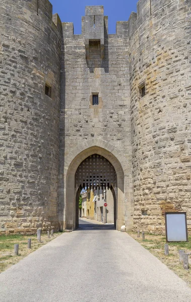 Entrada Muralla Una Comuna Llamada Aigues Mortes Francia —  Fotos de Stock