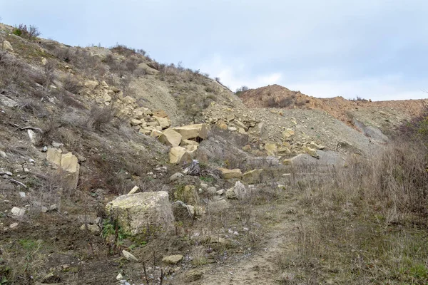 Bederven Heap Landschap Een Steengroeve Zuid Duitsland — Stockfoto