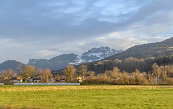 Paisaje Alpino Rural Hora Tarde Baviera Sur Alemania —  Fotos de Stock