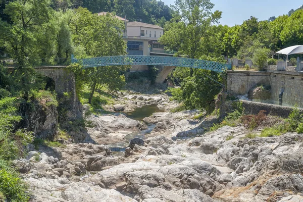 Scenery Vals Les Bains Commune Ardeche Department Located Volane River — Stock Photo, Image