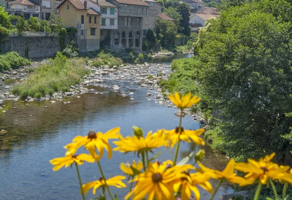 Τοπίο Γύρω Vals Les Bains Μια Κομμούνα Στο Τμήμα Ardeche — Φωτογραφία Αρχείου