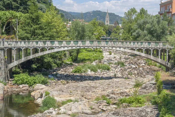 Scenery Vals Les Bains Commune Ardeche Department Located Volane River — Stock Photo, Image