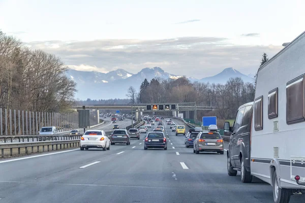 Paisaje Carretera Hora Tarde Sur Alemania —  Fotos de Stock