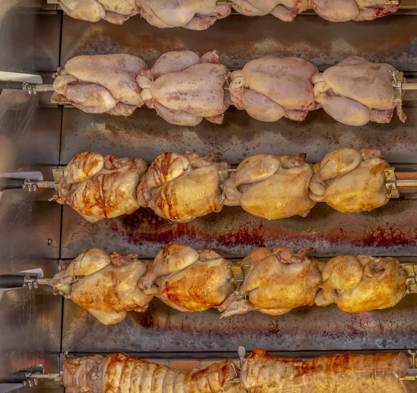 Rotisserie chickens — Stock Photo, Image