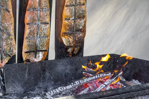 Salmon barbecue — Stock Image Salmon barbecue Royalty Free Stock Images