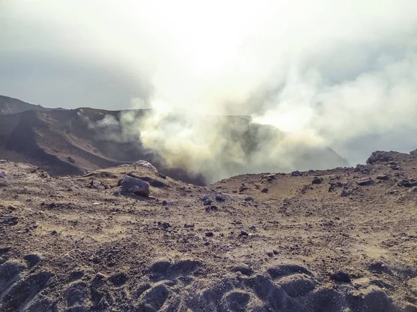 Cratera no Monte Stromboli — Fotografia de Stock