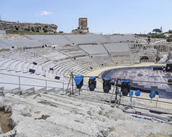 Anfiteatro griego en Siracusa — Foto de Stock