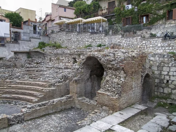 Roman Odeon in Taormina — Stock Photo, Image