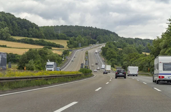 Autobahnlandschaft in Deutschland — Stockfoto