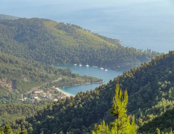 Nadmorskie Krajobrazy Skopelos Grupie Wysp Sporades Grecji — Zdjęcie stockowe