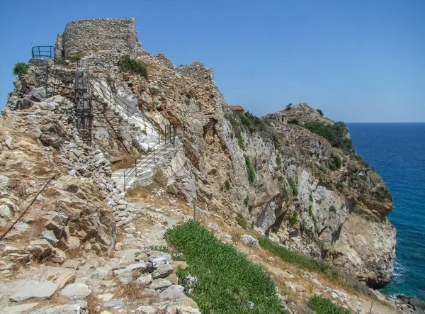 Paisagem Costeira Torno Kastro Skiathos Uma Das Ilhas Gregas Sporades — Fotografia de Stock