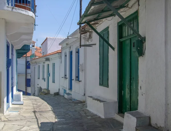 Glossa Gasse Bei Skopelos Auf Der Inselgruppe Der Sporaden Griechenland — Stockfoto