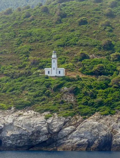 Faro Sull Isola Skopelos Alle Sporadi Grecia — Foto Stock