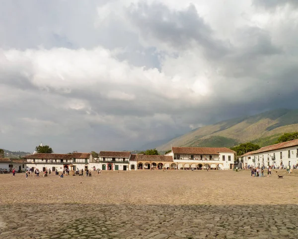 Impression Villa Leyva Colonial Town Colombia Evening Time — Stock Photo, Image