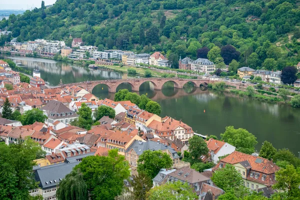 Vue Aérienne Heidelberg Allemagne Heure Été — Photo