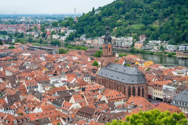 Widok Lotu Ptaka Heidelberg Niemczech Okresie Letnim — Zdjęcie stockowe