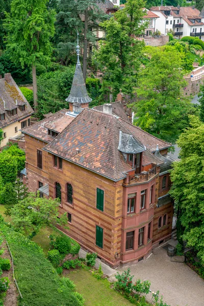 Vista Ángulo Alto Una Casa Histórica Heidelberg Alemania Hora Verano —  Fotos de Stock