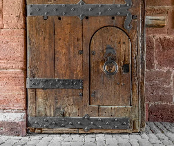 Massive Historic Wooden Door Seen Germany — Stock Photo, Image