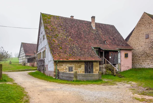 Paisagem Rural Com Antiga Quinta Outono Hohenlohe Uma Área Sul — Fotografia de Stock