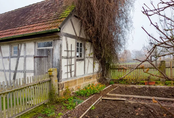 Güney Almanya Hohenlohe Sonbahar Zamanı Eski Çiftlik Evi Olan Kırsal — Stok fotoğraf