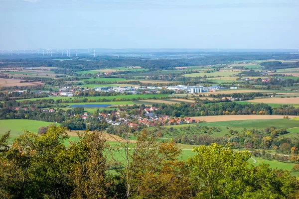 秋の時期に南ドイツの地域であるホーエンローエの空中写真 — ストック写真