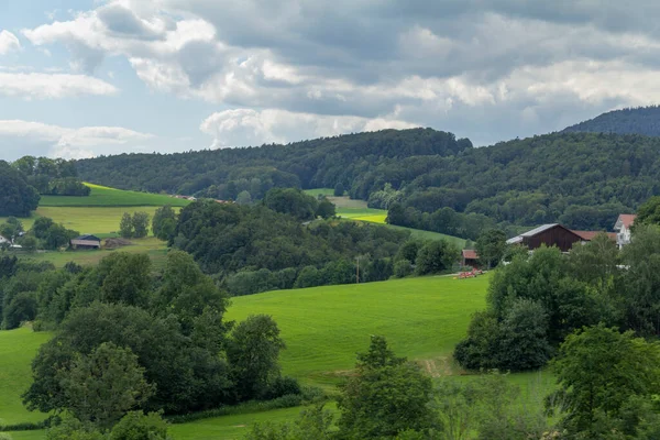 初夏のバイエルンの森の周りの牧歌的な風景 — ストック写真