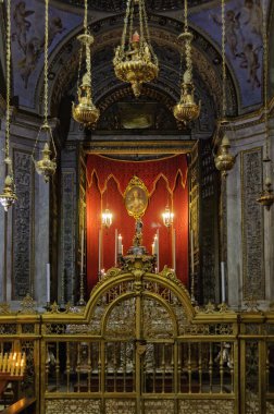Dekoratif kilisede güzel katedral - Palermo, Sicilya, İtalya, 20 Ekim 2011