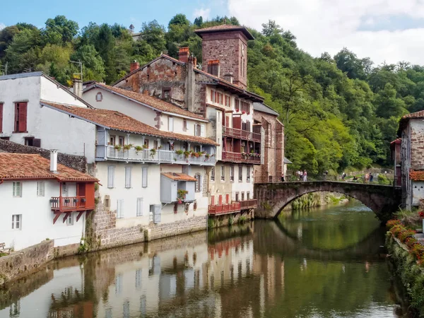 Nive River James Bridge Saint Jean Pied Port France — Stock Photo, Image