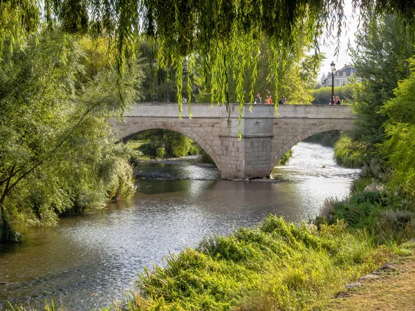 Río Arlanzón Puente Santa María Burgos Castilla León España — Foto de Stock