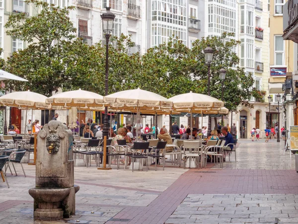 Gente Disfruta Café Calle Lain Calvo Burgos Castilla León España — Foto de Stock