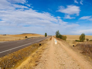 Camino Road - Villalcazar de Sirga, Kastilya ve Leon, İspanya