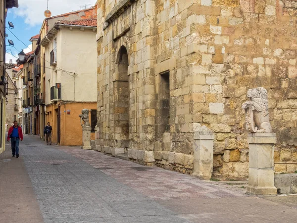 Calle Herreros Ruta Judía Hacia Centro Histórico Ciudad León Castilla —  Fotos de Stock