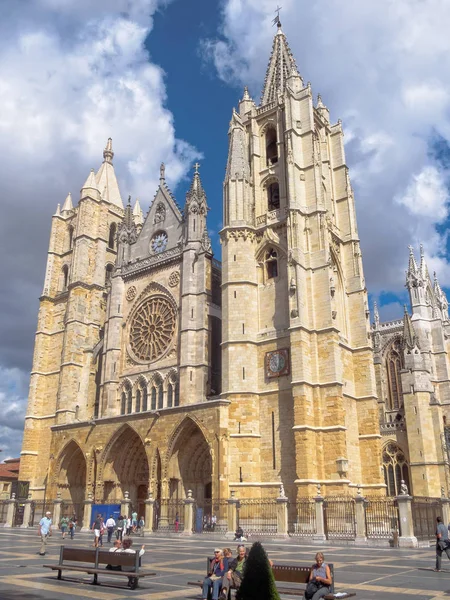 Catedral Gótica Santa María León Punto Referencia Ciudad León Castilla — Foto de Stock