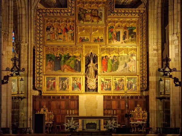 Altar Mayor Ábside Semicircular Catedral Santa María León León Castilla — Foto de Stock
