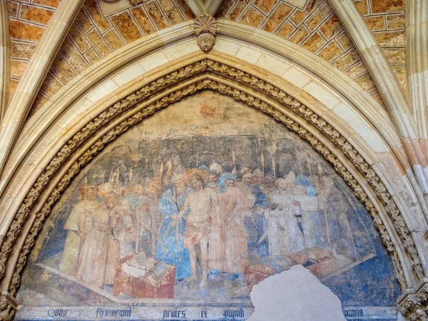 Fading Fresco Cloister Santa Maria Leon Cathedral León Castilla León — Foto de Stock