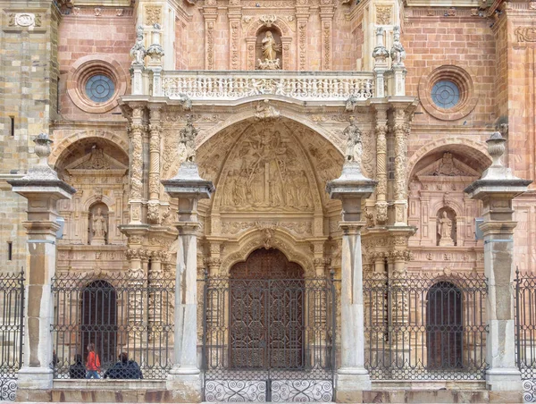 Parte Inferior Fachada Entrada Principal Catedral Santa María Astorga Castilla — Foto de Stock