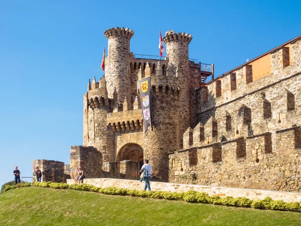 Fasad Talet Templar Castle Castillo Los Templarios Ponferrada Kastilien Och — Stockfoto